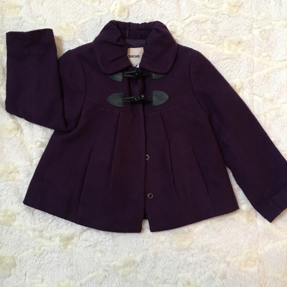Girls’ 4/5 Warm Winter Coat w/ leather detail 👧🏼